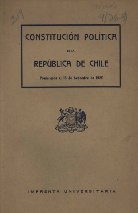 Portada Constitución de Chile 1925